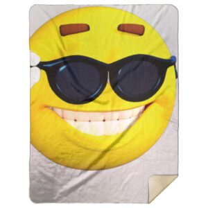 Premium Sherpa Blanket 60x80 - Cool Emoji
